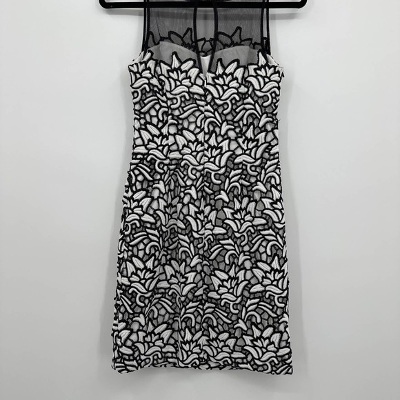 Aidan Mattox Sleeveless Lined Crochet Floral Applique Sheath Dress Womens Size 0 - Picture 6 of 8